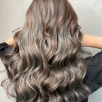 Ash Hair Highlights with Brown Hair Colouring at Black Hair Salon